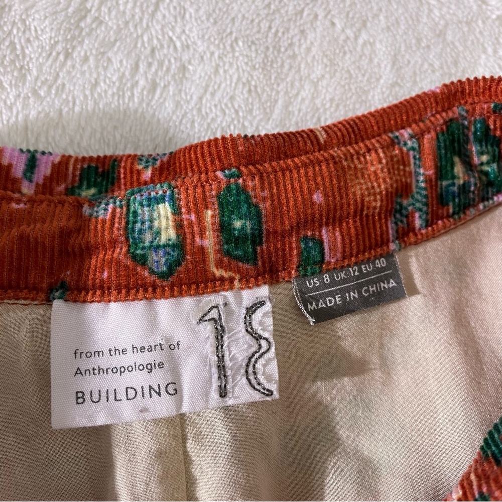 Anthropologie Building 18 Rust Red Corduroy Butto… - image 3